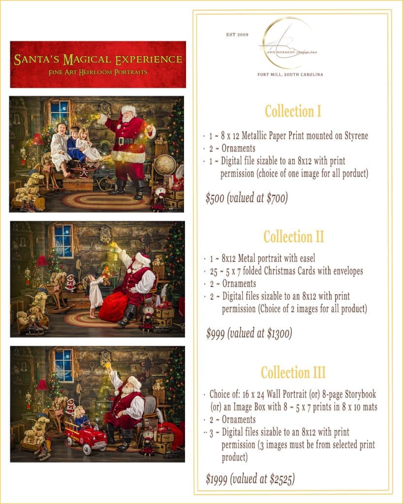 Santa Portrait Pricing