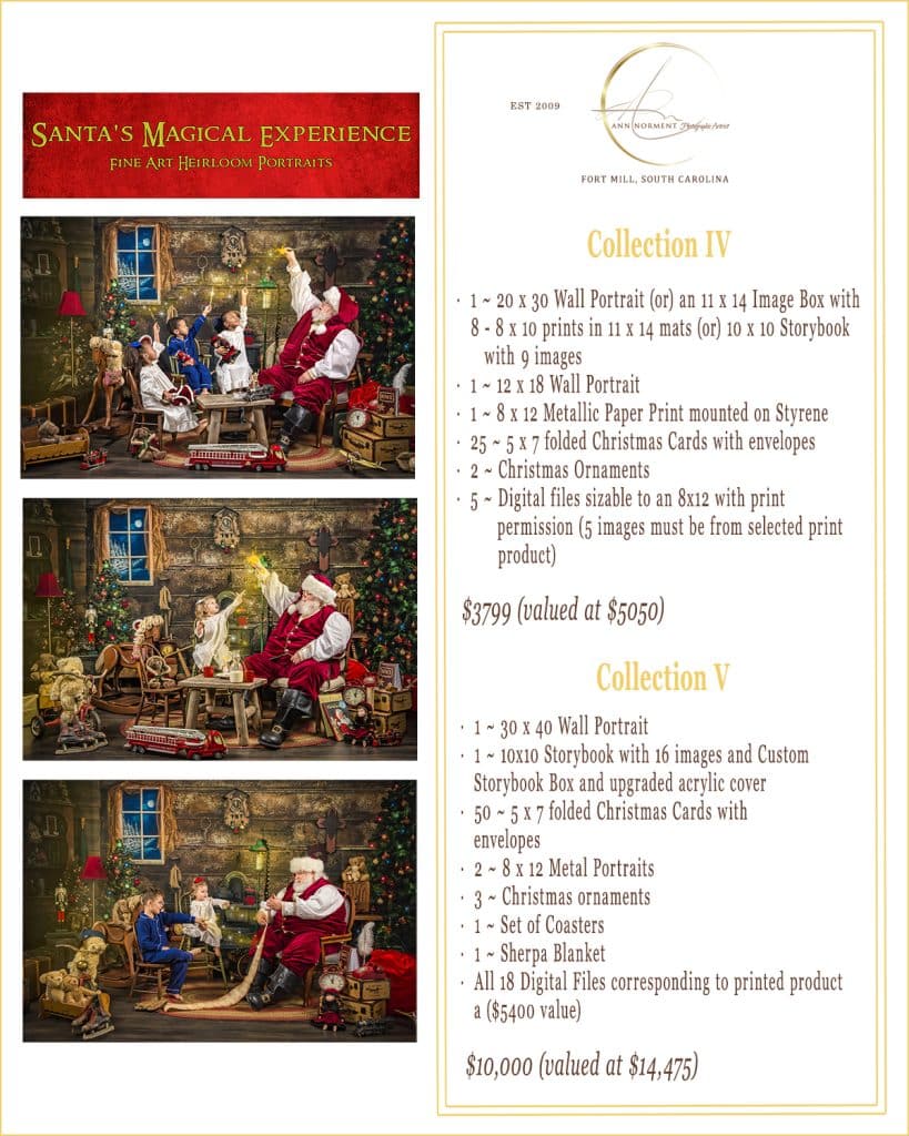 Santa Portrait Pricing